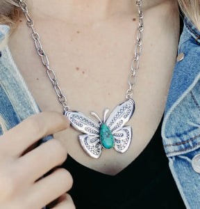 Butterfly Babe Silver Necklace