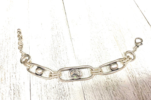 Crystal & Links Chain Bracelet