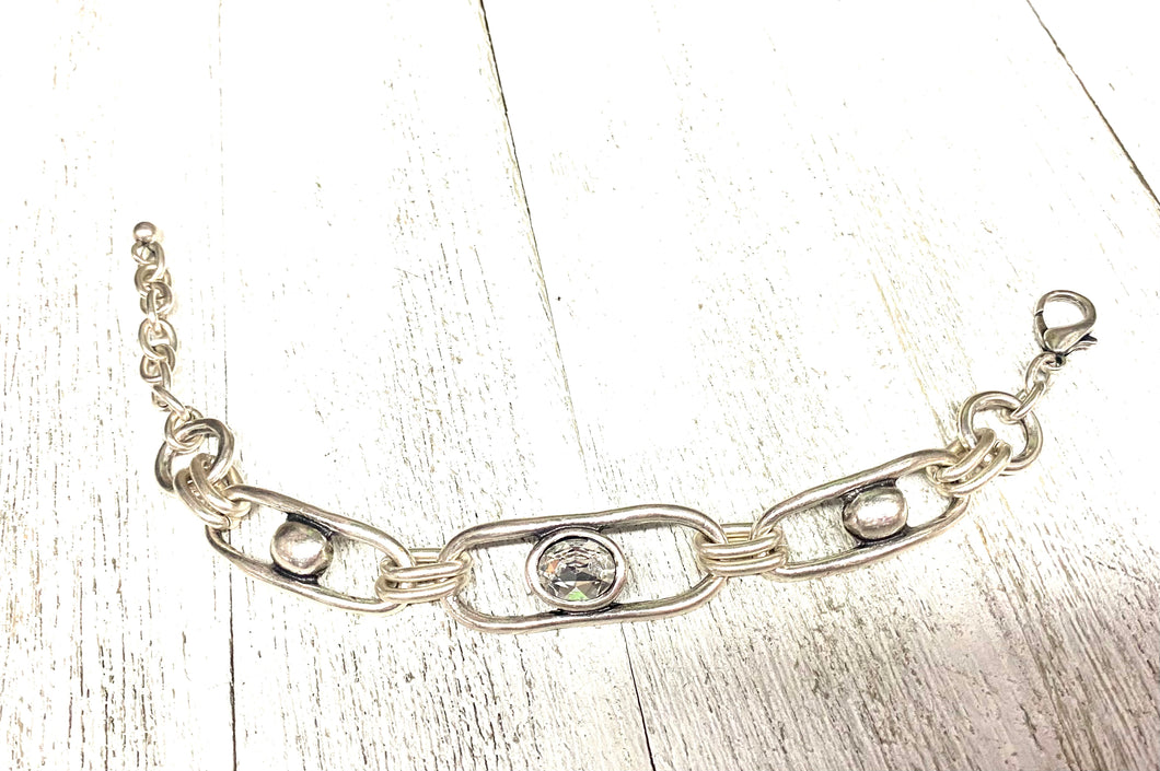 Crystal & Links Chain Bracelet