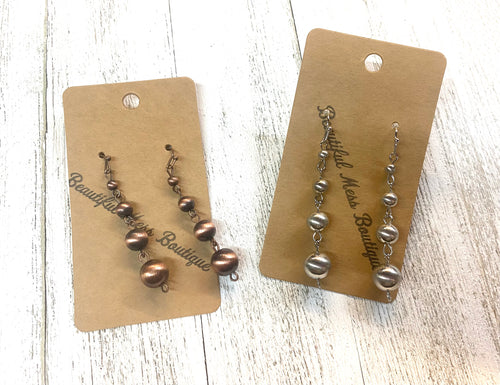 Navajo Bead Style Dangle Earrings