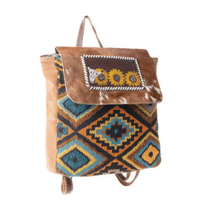 Garnet Tooled Sunflower Backpack Bag