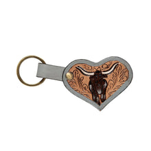 Saguaros Heart Leather Key Fob