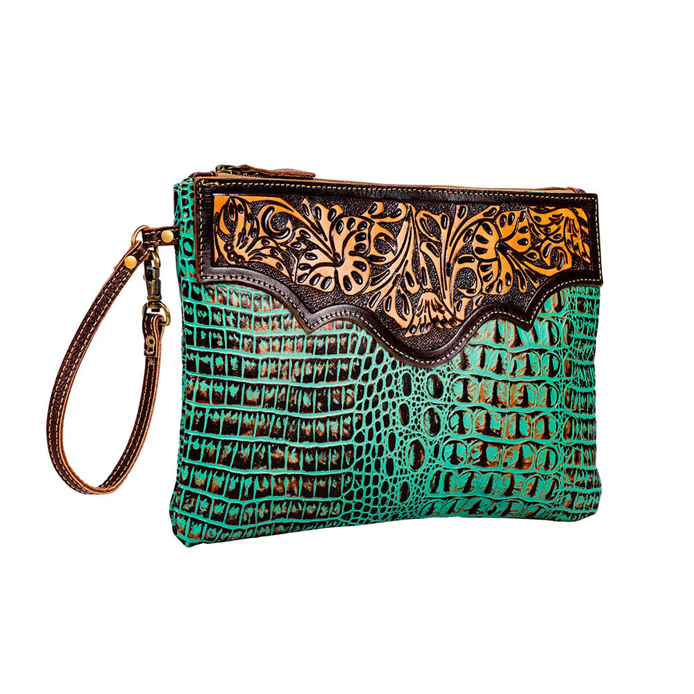 Sipala Hand-Tooled Clutch Bag