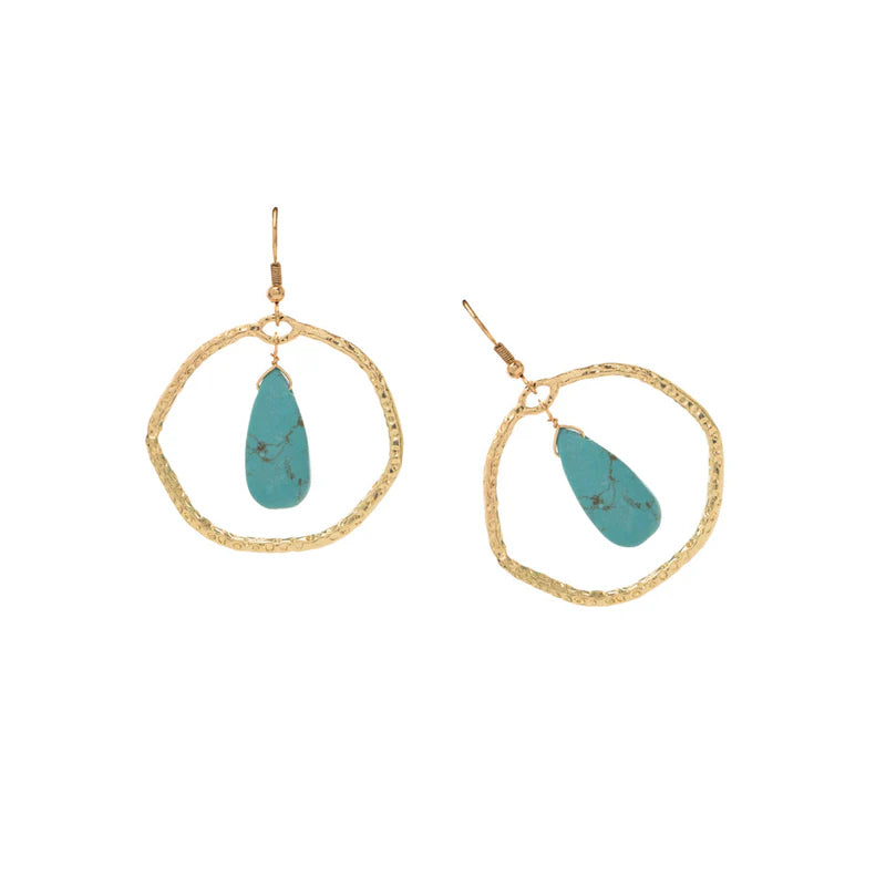 Turquoise Treasure Golden Earrings