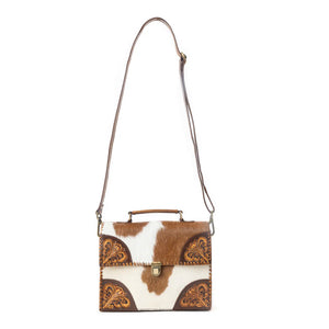 Dakota Dusk Handtooled Leather & Cowhide Shoulder Bag