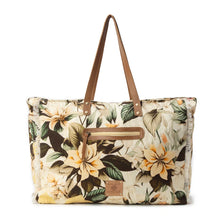 Tropical Oasis Canvas & Leather Accent Weekender