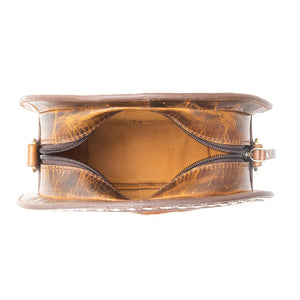 Rosemark Handtooled Leather & Cowhide Round Bag