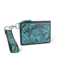 The Go-To Tooled Leather Card Case with Wrist Strap