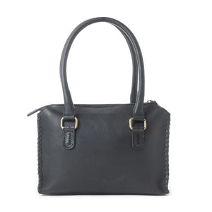 Midnight Grace Handtooled Leather Bag In Onyx Black