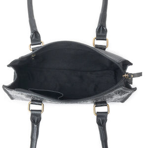 Midnight Grace Handtooled Leather Bag In Onyx Black