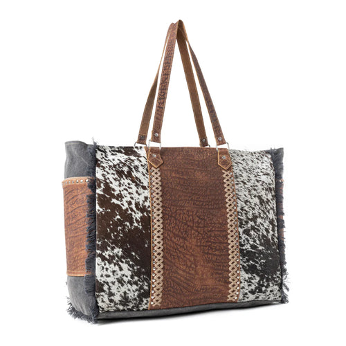 Saddle Belle Cowhide & Canvas Weekender
