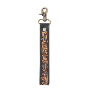 HAND-TOOLED STRAP KEY FOB