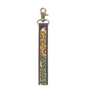 HAND-TOOLED STRAP KEY FOB