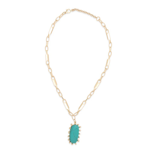 Endless Sky Turquoise-ish Necklace in Golden