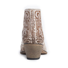 Western Hand-Tooled Booties In Ivory
