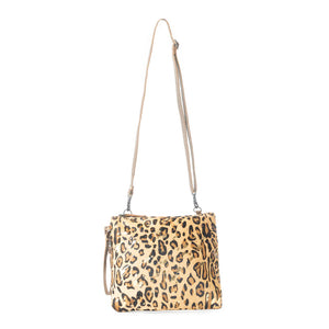 Sassy Gilded Leopard Cowhide Crossbody