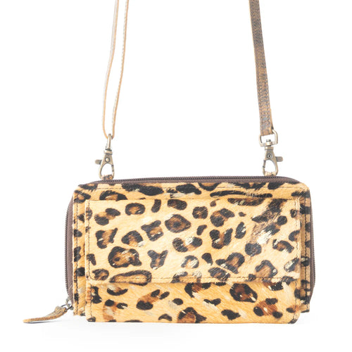 Sassy Gilded Leopard Cowhide Convertible Wallet