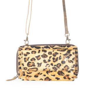Sassy Gilded Leopard Cowhide Convertible Wallet