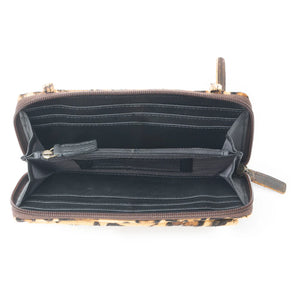 Sassy Gilded Leopard Cowhide Convertible Wallet