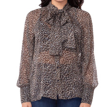 The Natural Leopard Bow Sheer Blouse
