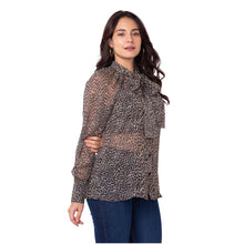 The Natural Leopard Bow Sheer Blouse