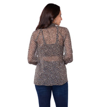 The Natural Leopard Bow Sheer Blouse