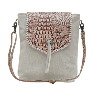 Smokey Gator Leather and Cowhide Bag