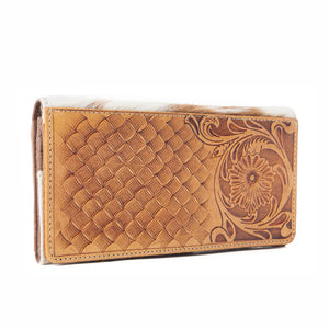 The Lasting Impression Tooled Leather & Cowhide Wallet