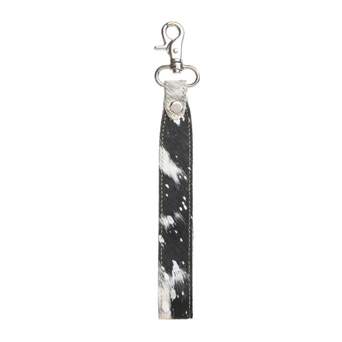 Glitzy Cowhide Handle Keychain