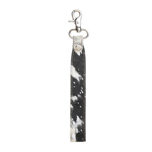 Glitzy Cowhide Handle Keychain