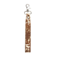 Glitzy Cowhide Handle Keychain