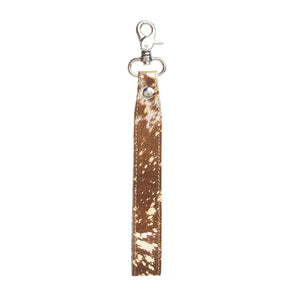 Glitzy Cowhide Handle Keychain