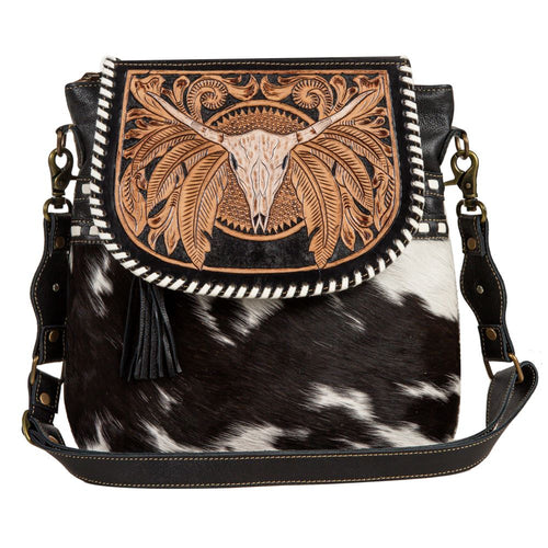 Spirit Of The Herd Hand-Tooled Cowhide Bag