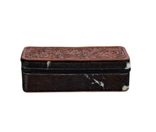Tilly Bluff Tooled Leather & Cowhide Jewelry Box