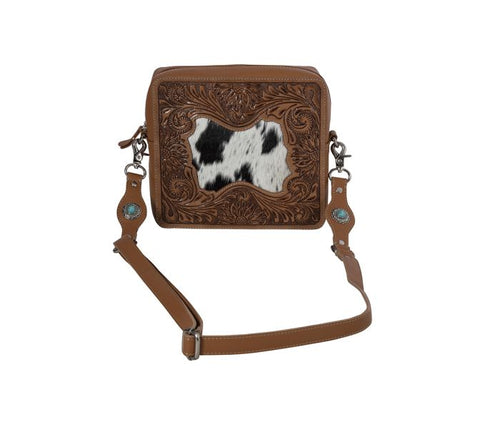 Dakota Highlands Hand-Tooled Leather Block Bag