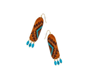 Totem Hand-Tooled Leather Earrings