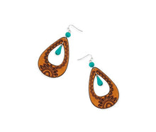 Blossom Rising Hand-Tooled Leather Earrings