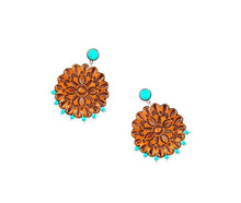 Cassie Wildflower Hand-Tooled Leather Earrings