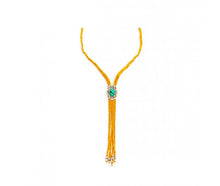 Prairie Concho Suede Leather Drop Necklace