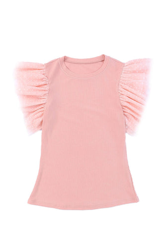 Miss Swiss-Dot Ruffle Sleeve Top