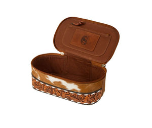 Hand Tooled Cowhide Makeup Kit