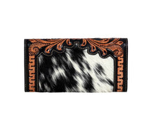 Longhorn Ridge Hand Tooled Leather & Cowhide Wallet