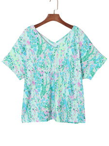 Abstract Floral V Tee