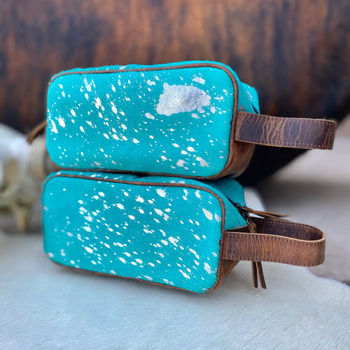 Silver Acid Wash Toiletry Bag