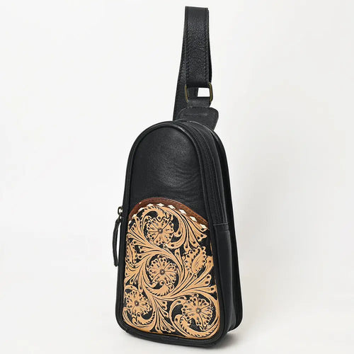 Hand-Tooled Sling Shoulder Cross-Body Backpack 🎒 Bag