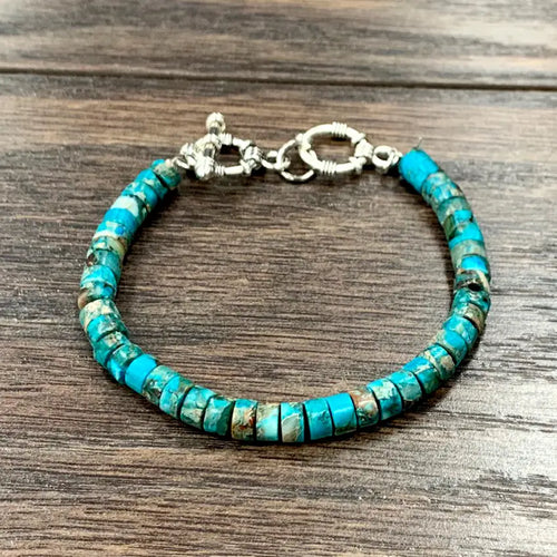Handmade Turquoise Gemstone Adjustable Bracelet