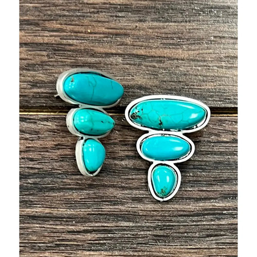 Triple Turquoise Stud Earrings