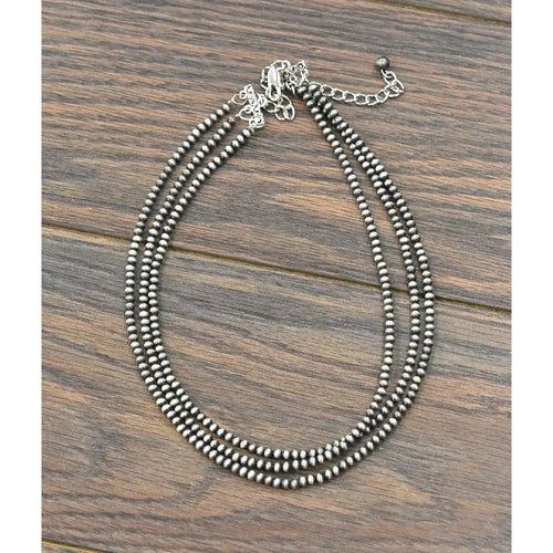 Handmade Navajo Bead Triplet Necklace