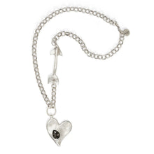 Smokey Heart with Arrow Pewter Necklace