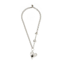 Smokey Heart with Arrow Pewter Necklace